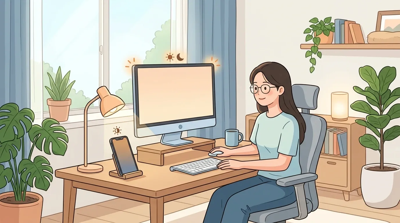 모니터 눈 피로 줄이는 설정법 내용을 설명하는 이미지