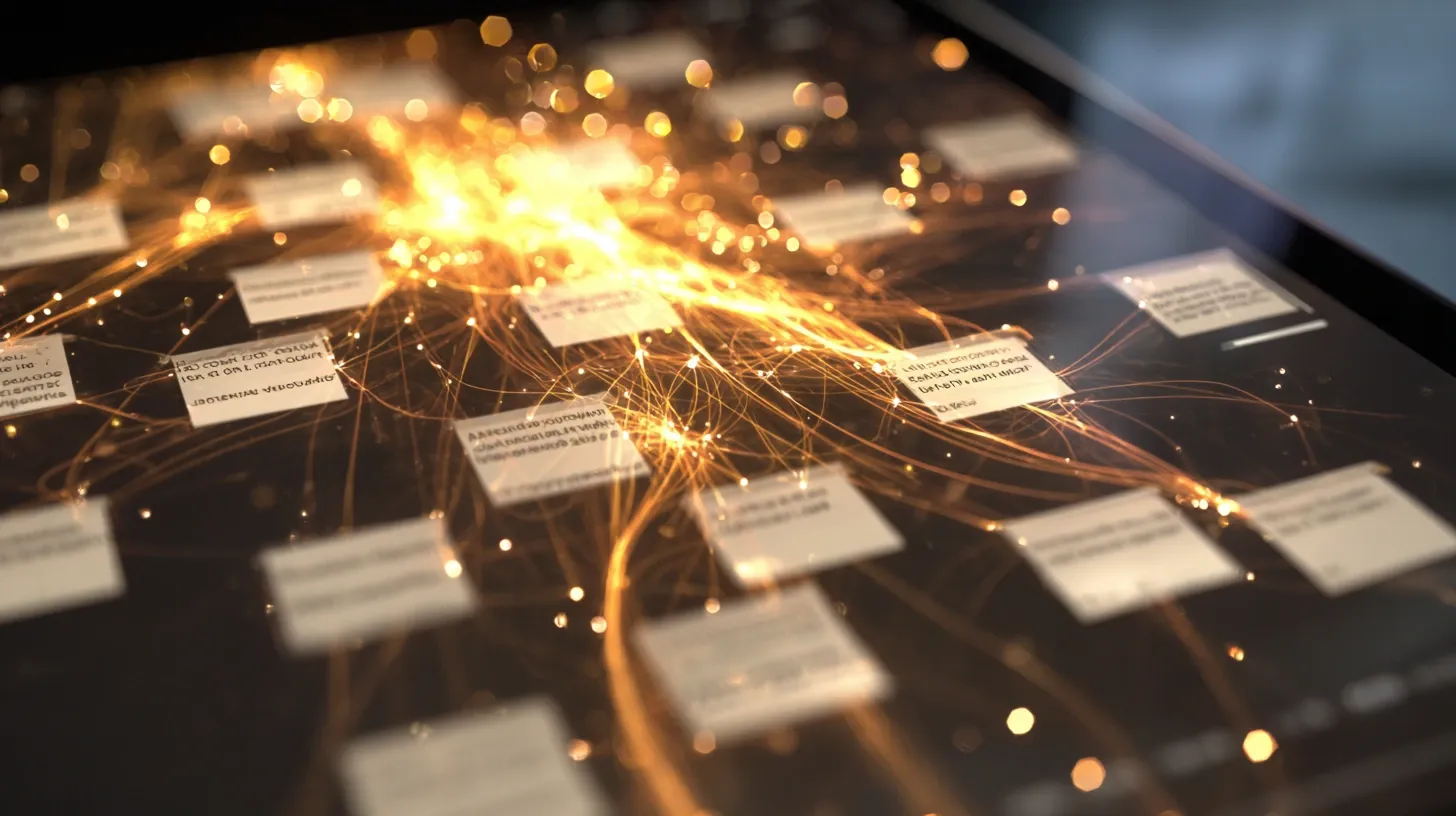 아이디어가 저절로 연결되는 마법: 링크 기반 구조 내용을 설명하는 이미지