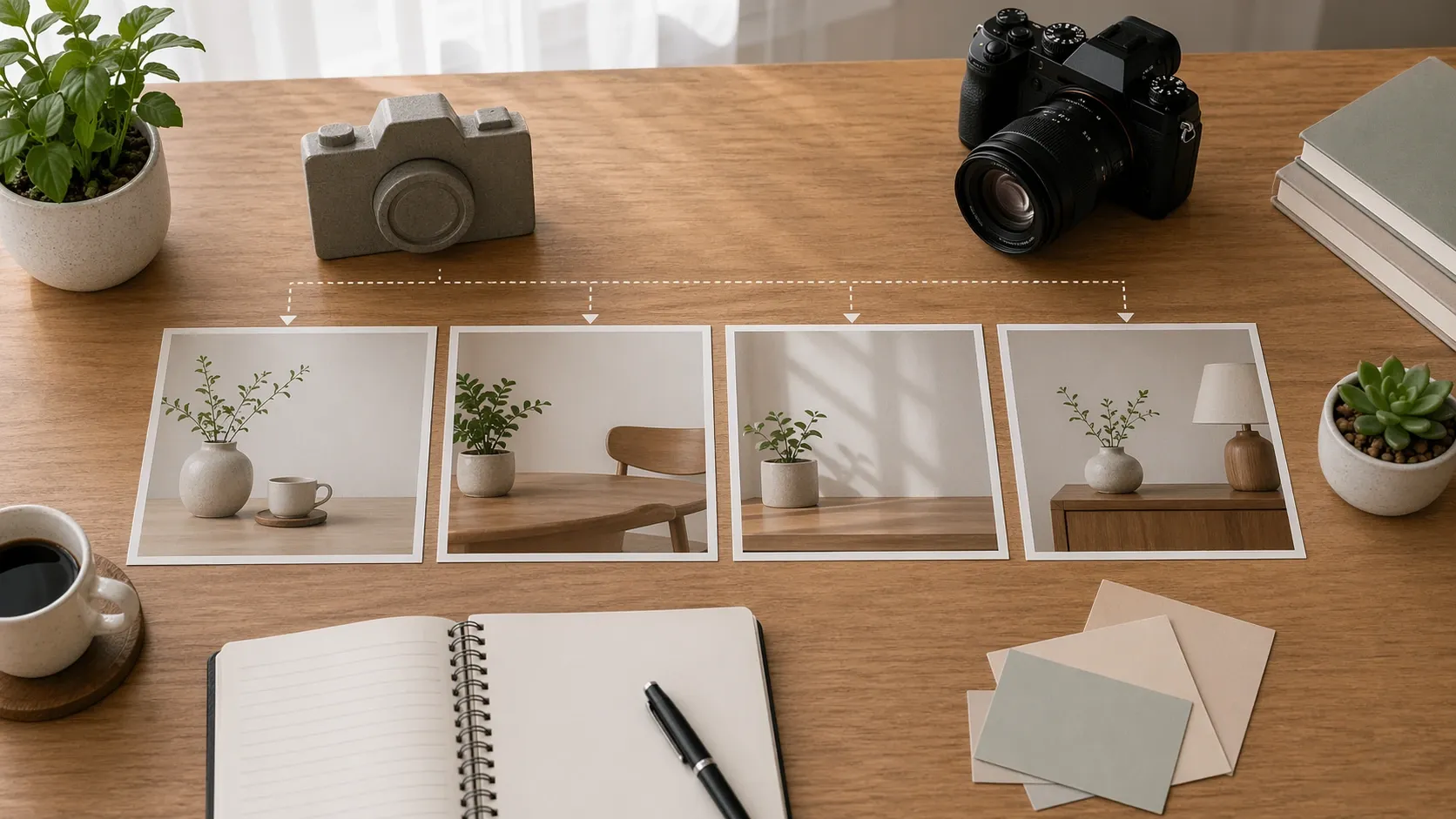 반복 작업은 카메라 문장을 고정하고 장면만 바꾼다 내용을 설명하는 이미지