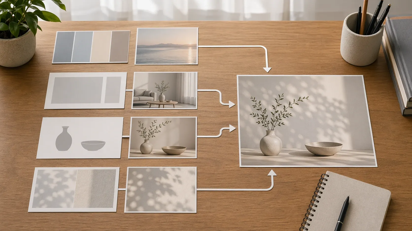 스타일, 구도, 대상, 색감을 한 번에 가져오려 하면 결과가 흐려진다 내용을 설명하는 이미지